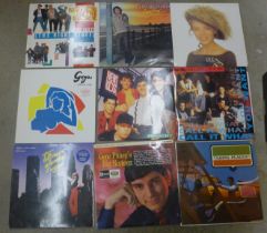 A box of LP records, mainly 1980s including Kylie Minogue, Neil Sedaka, The Shadows (44)