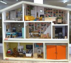 A Lundby dolls house, furniture, accessories and car