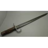 A WWI hooked quillon bayonet