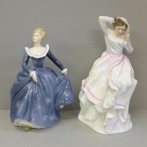 Two Royal Doulton figures, Veronica HN3205 and Fragrance HN2334