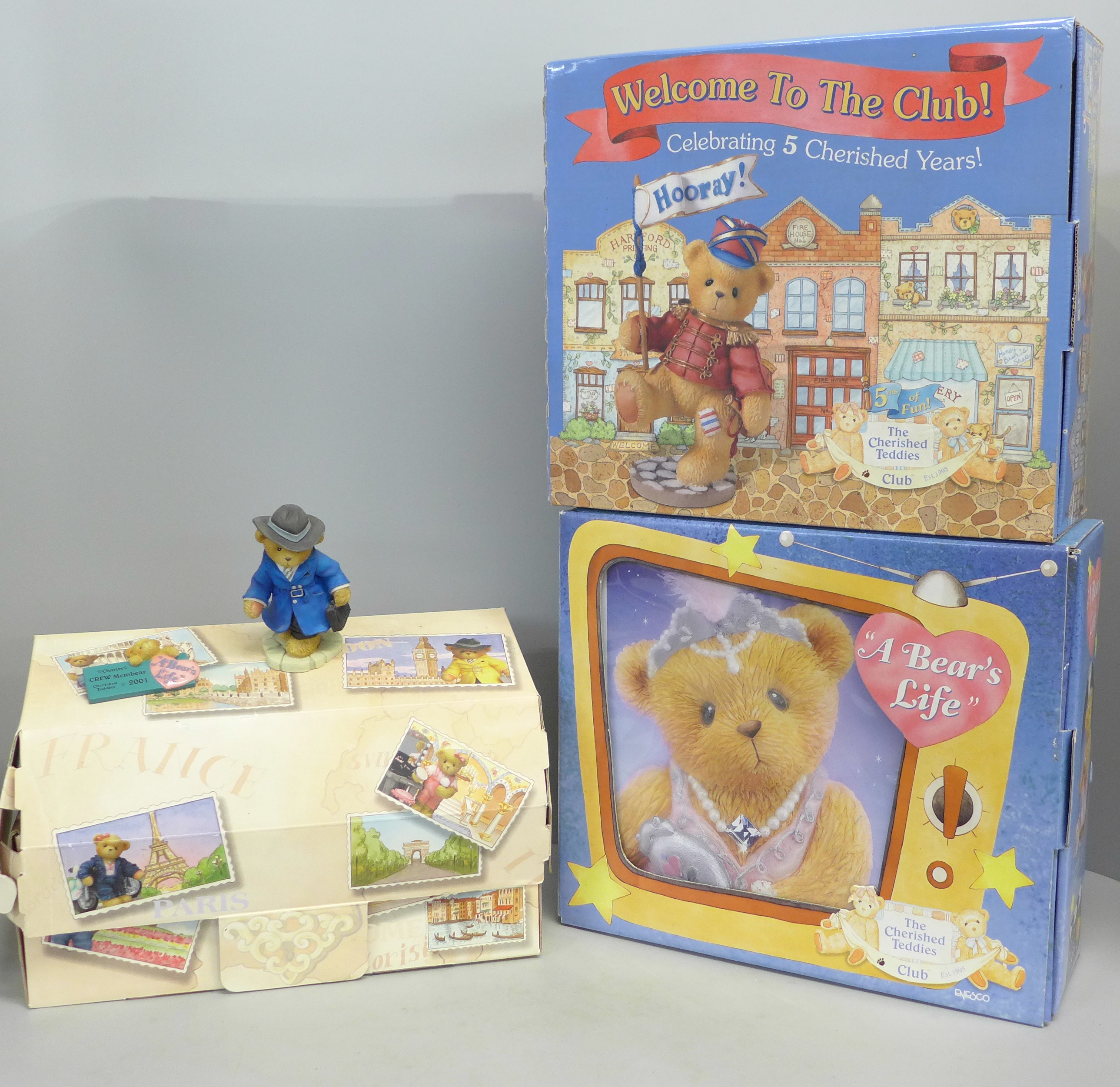 Three Cherished Teddies collectors sets, boxed