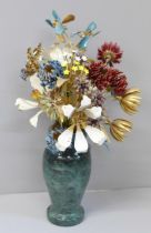 A Franklin Mint flower bouquet vase, designed by Igor Carl Faberge
