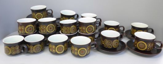 Twenty Denby Arabesque cups and saucers **PLEASE NOTE THIS LOT IS NOT ELIGIBLE FOR POSTING AND