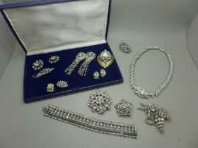 A collection of paste set jewellery