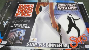 A collection of Dutch James Bond promotion stands
