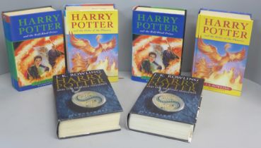 Six Harry Potter first edition novels