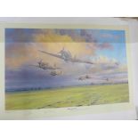 Hurricane Scramble by Robert Taylor, signed by the artist and pilots, other war and historical