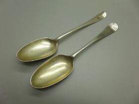 Two silver serving spoons, one marked Edinburgh 1774, 123g