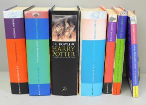 A complete set of Harry Potter novels, three first editions
