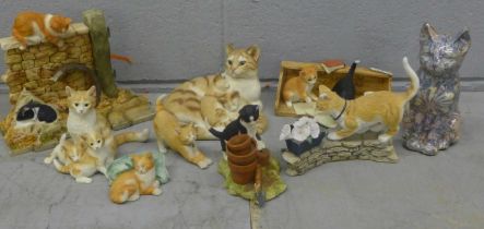 A collection of cat figures **PLEASE NOTE THIS LOT IS NOT ELIGIBLE FOR POSTING AND PACKING**