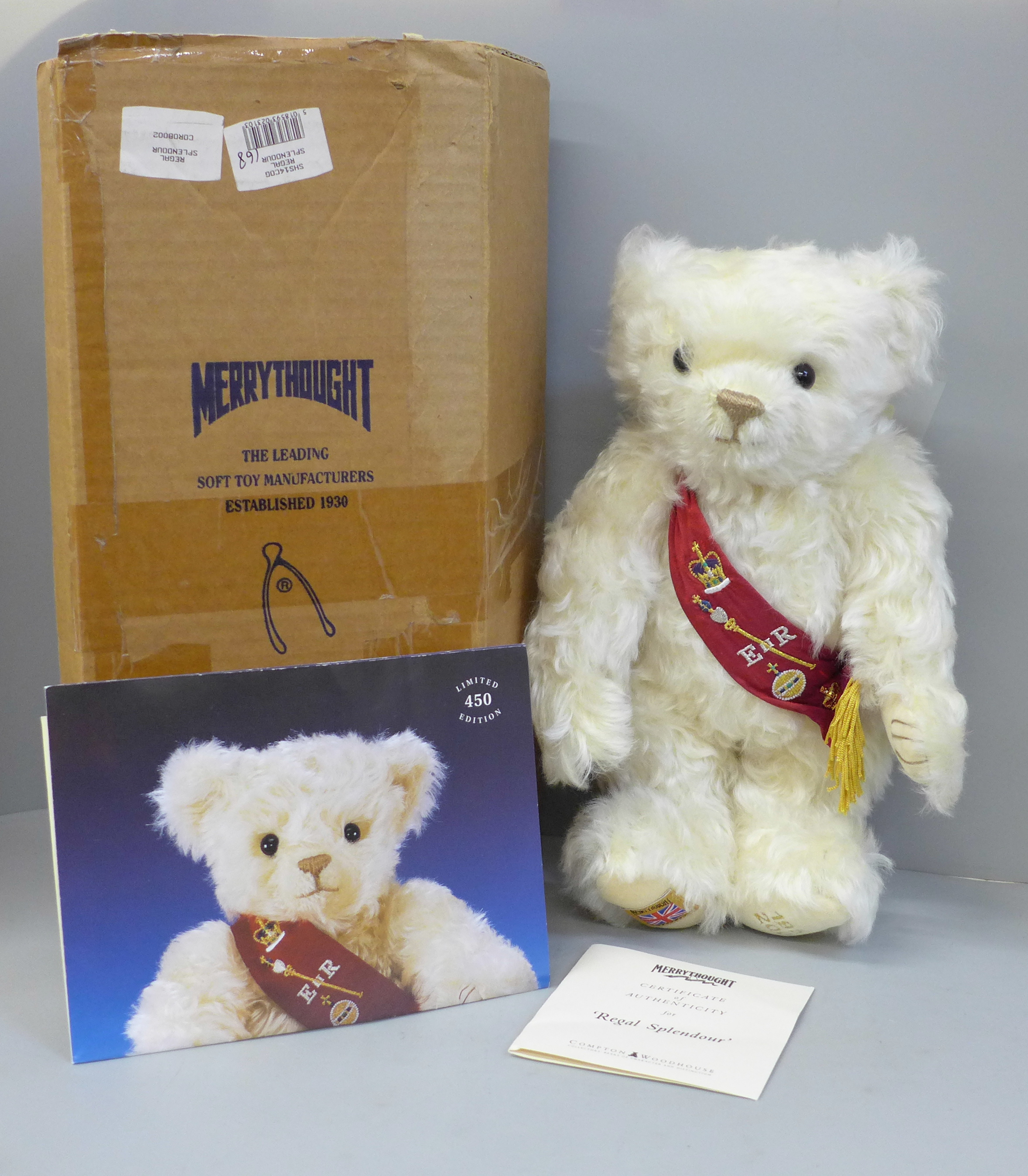 A Merrythought Teddy bear, Regal Splendour, limited edition, 1953-2003 with growler, boxed