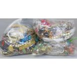Three bags of fashion and costume jewellery