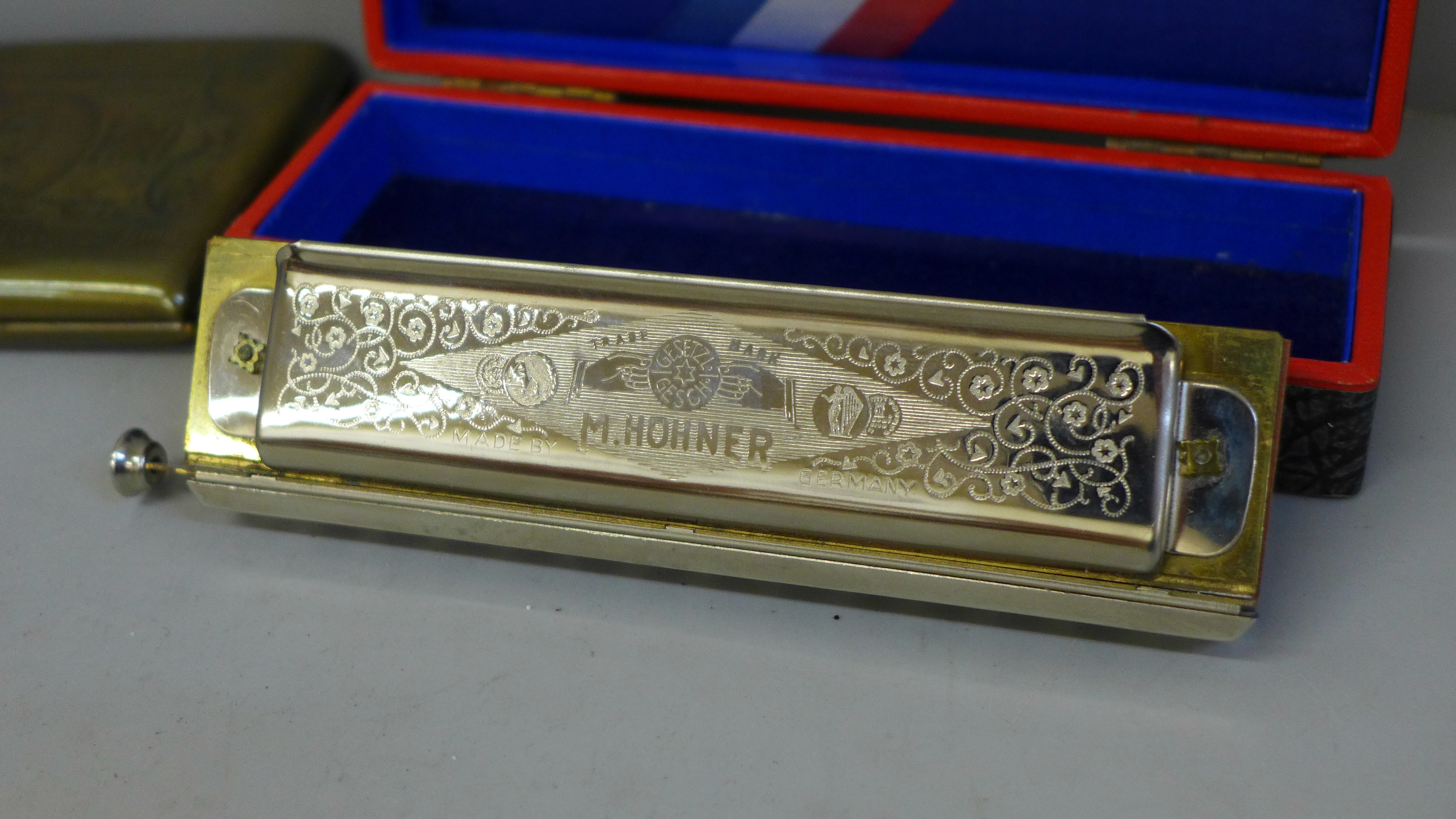 Two cigarette cases and a cased Hohner Super Chromonica harmonica - Image 5 of 6