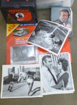 A collection of James Bond toys, etc., including vehicles, a Corgi Toys Aston Martin, etc.
