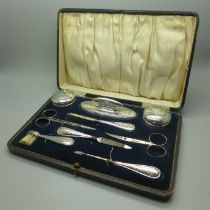 A silver manicure set