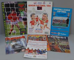 A collection of Nottingham Forest programmes; League Cup Final v Wolves 1980, European Cup Semi-