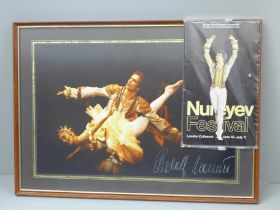 A signed photograph of Rudolf Nureyev, taken by Noel Kerfoot-Owens, Welsh photographer, with