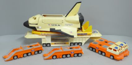 A Matchbox Mega Rig Shuttle Transporter set