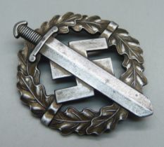 A WWII German SA Sports badge, Silver Grade