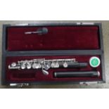 A Yamaha YPC-62 piccolo, silver plated keys, grenadilla body, cased