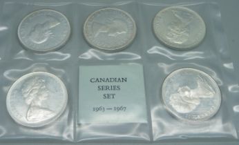 A Canadian Dollar Series Set, 1963-1967