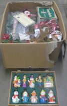 A large collection of Christmas decorations including a set of Thomas Pacconi baubles **PLEASE