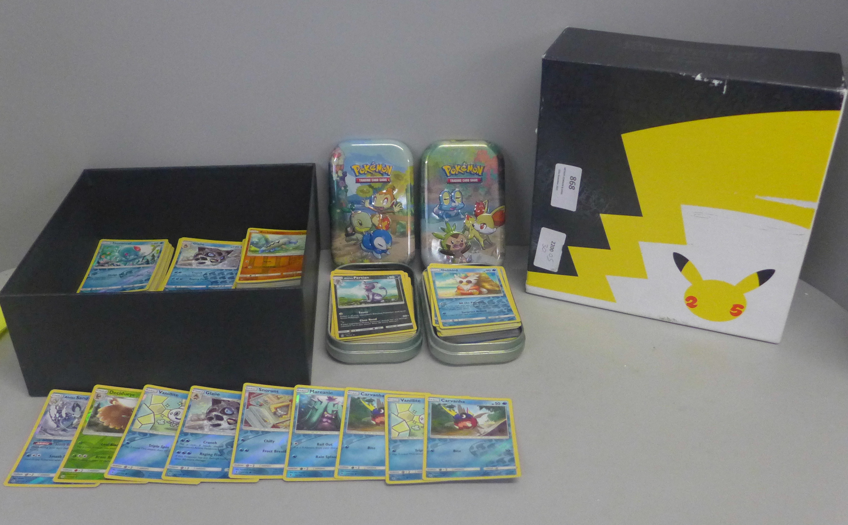 360 Shiny Pokemon cards including box and tins