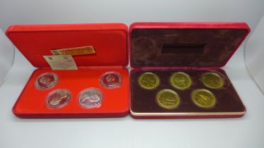 Two Isle of Man crown proof sets, Pobjoy Mint