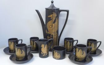 A Portmeirion Phoenix six setting coffee set **PLEASE NOTE THIS LOT IS NOT ELIGIBLE FOR POSTING