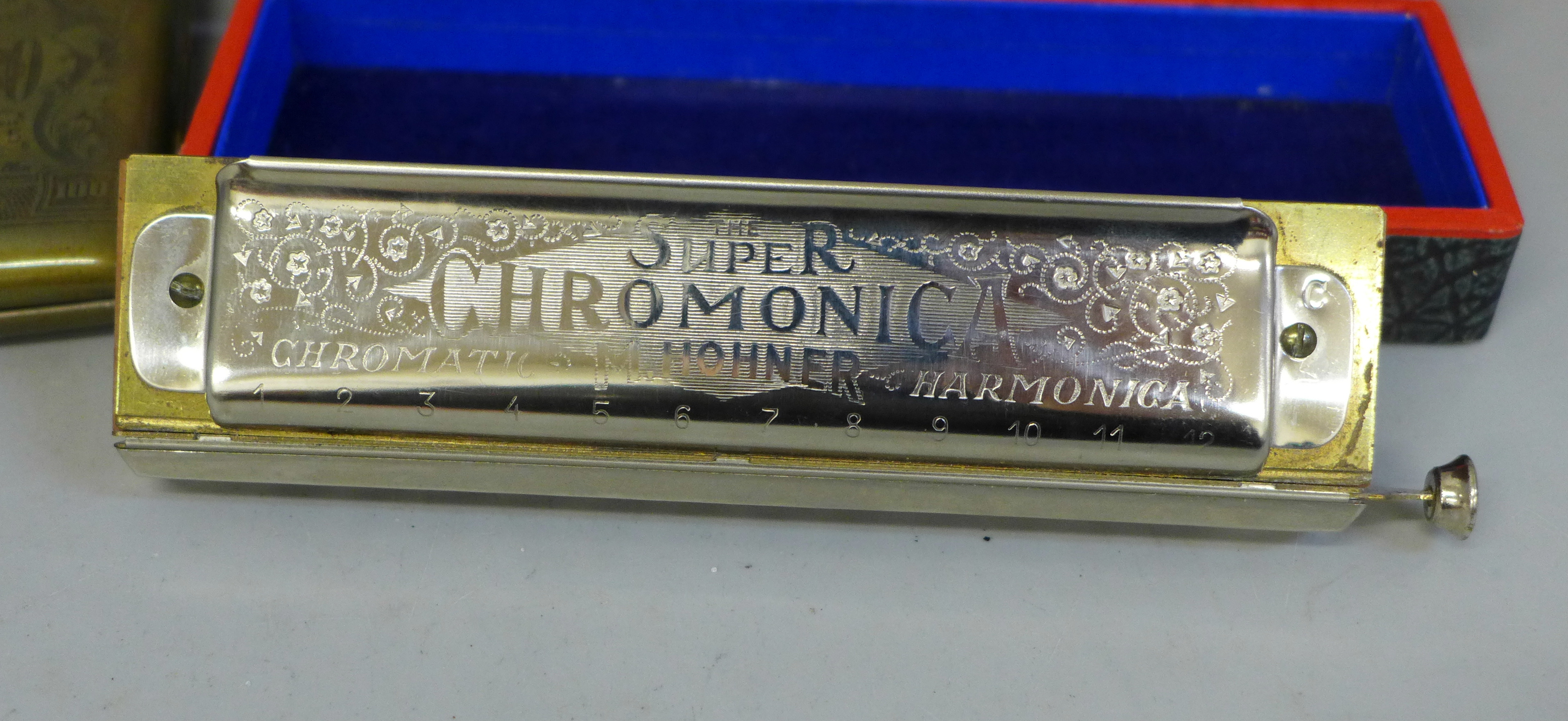 Two cigarette cases and a cased Hohner Super Chromonica harmonica - Image 4 of 6