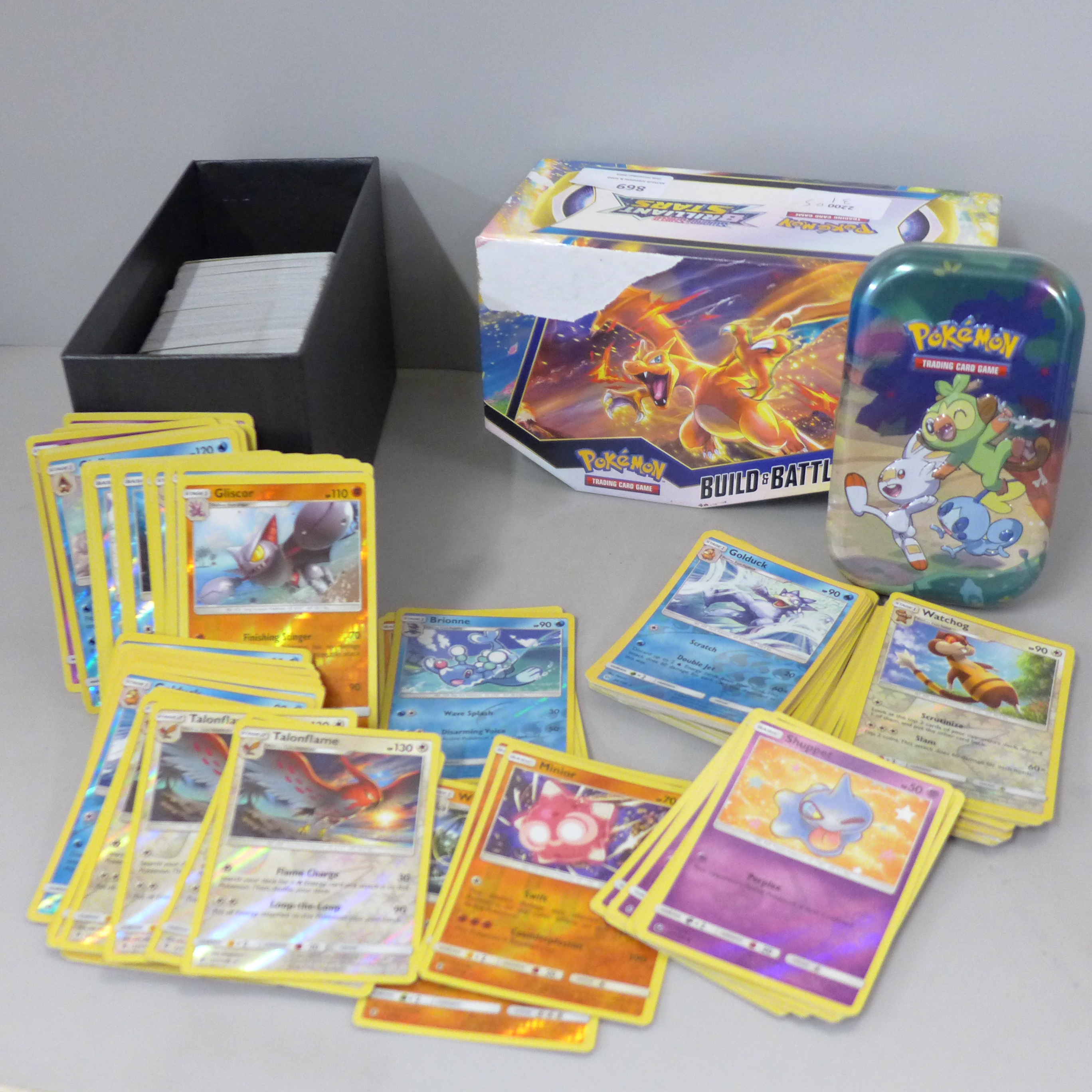 Over 400 shiny Pokemon cards and tin