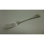 A large silver serving fork, Newcastle 1798, Thomas Watson, 65g