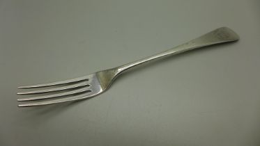 A large silver serving fork, Newcastle 1798, Thomas Watson, 65g