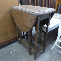 A small oak barleytwist gateleg table