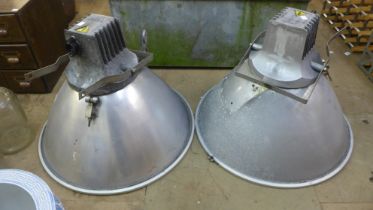 A pair of large industrial GEC spotlights