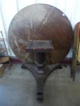 A Victorian mahogany circular tilt-top breakfast table