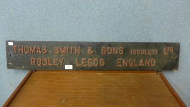 A cast iron Thomas Smith & Sons sign