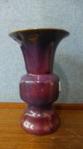 A purple glazed studio pottery vase