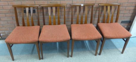 A set of four G-Plan Brasilia teak dining chairs