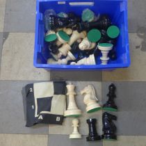 A Perspex garden chess set