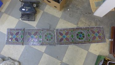 Two Victorian stained glass panes, a/f