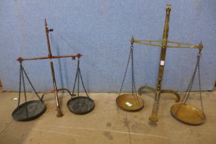 Two sets of vintage weighing scales