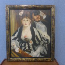Manner of Pierre-August Renoir, The Opera Box, oil on canvas, framed