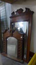 An Edward VII walnut mirror and one other