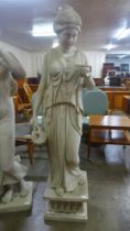 A large composite faux marble figure of Greek Goddess Hebe