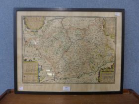 A 1932 Royal Geography Society of London map; 1602 Lecestriae, Rvtlandiaeq, framed