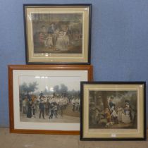Three 19th Century prints, A Tea Garden, St. James's Park and one other, all framed