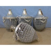 A set of four French Empire style pear drop chandeliers