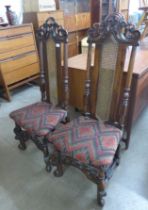 A pair of Charles II joined walnut side chairs