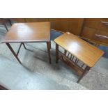 A Danish teak occasional table and a mahogany table